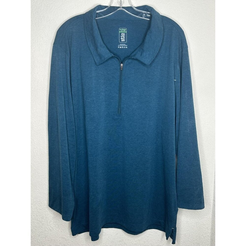 Stio Pullover Shirt Mens 2XL Blue Quarter Zip Long Sleeve Stretch Outdoor Casual